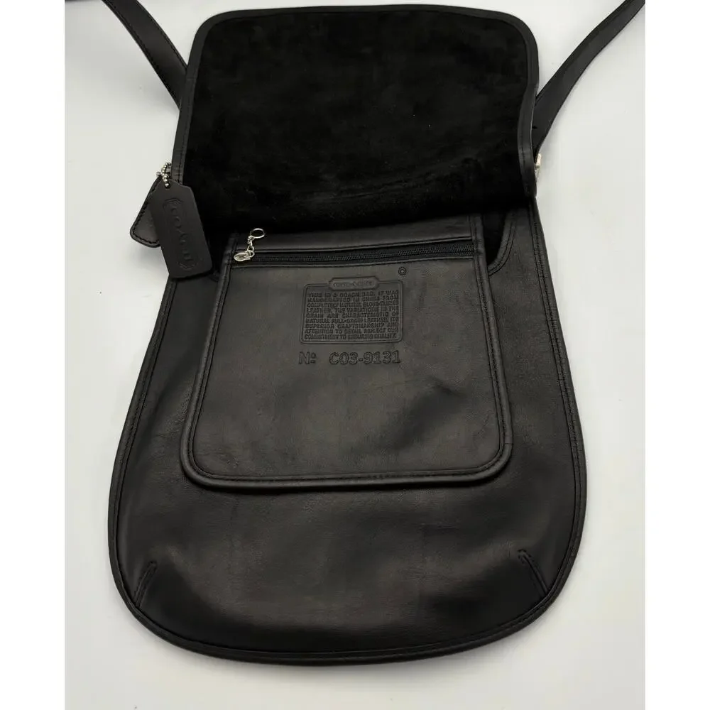 Coach 9131 Saddle Flap Crossbody | 90s Leather Hippie Bag | Vintage Minimal - Picture 12 of 16